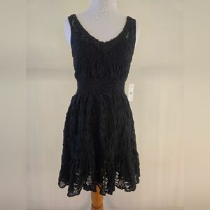 Stretchy Lace Black Dress